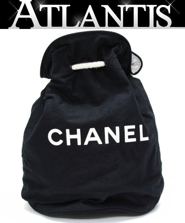 CHANEL Canvas Drawstring Shoulder Bag