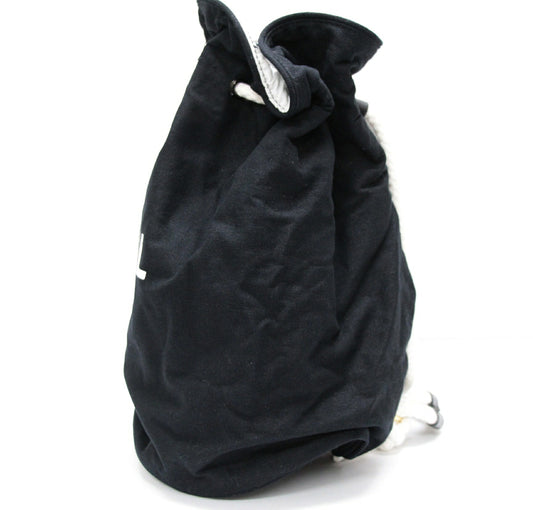 CHANEL Canvas Drawstring Shoulder Bag