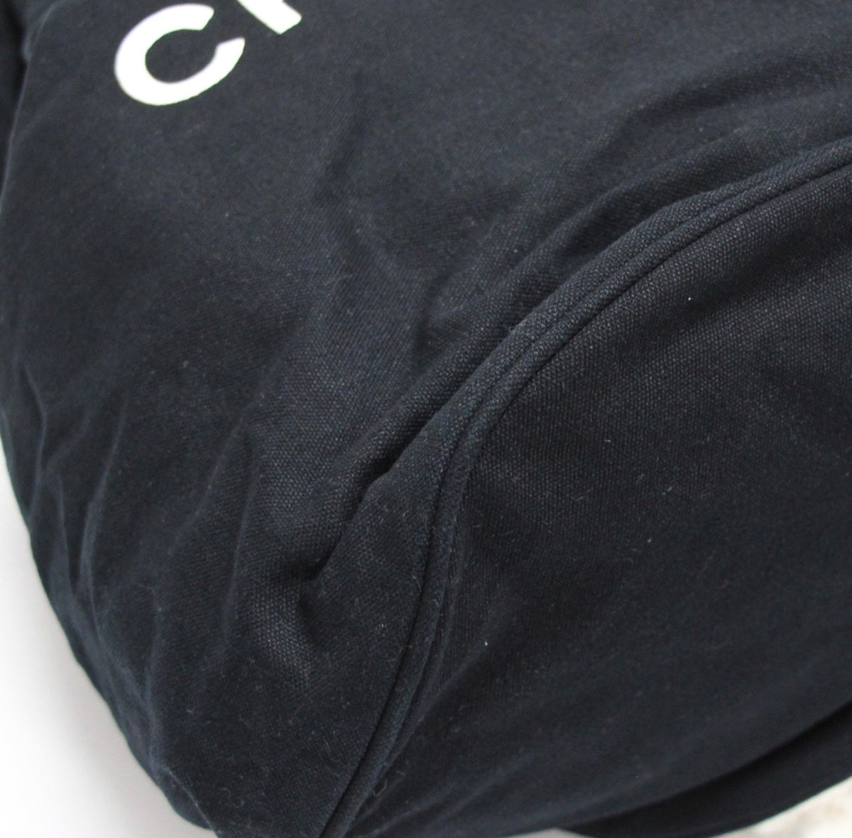 CHANEL Canvas Drawstring Shoulder Bag