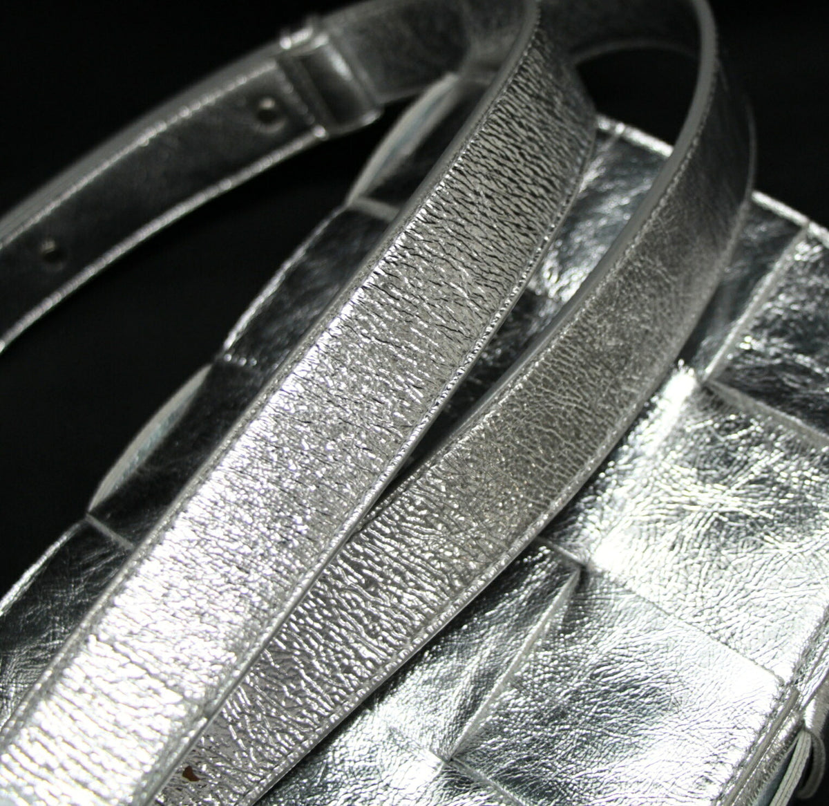 BOTTEGA VENETA Cassette Leather Bag Silver