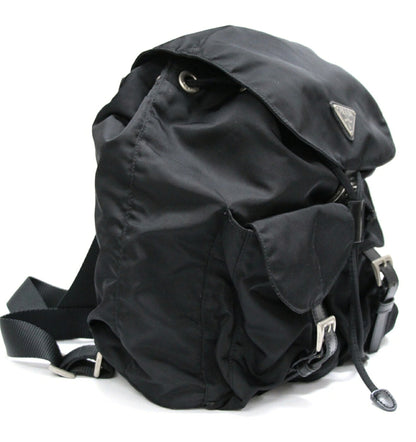 PRADA Double Pocket Nylon Backpack Black