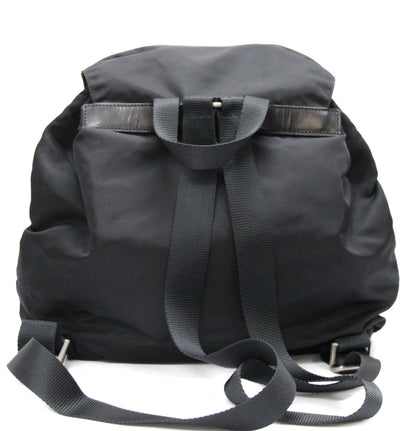 PRADA Double Pocket Nylon Backpack Black