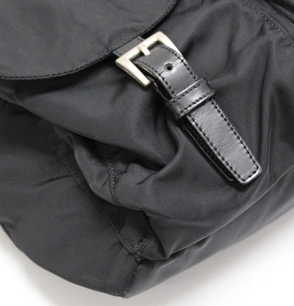 PRADA Double Pocket Nylon Backpack Black