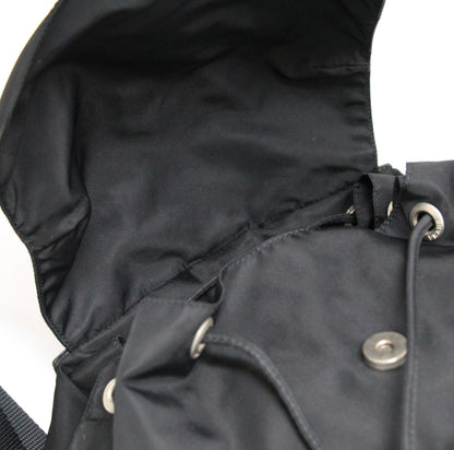 PRADA Double Pocket Nylon Backpack Black