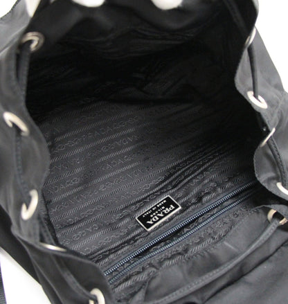 PRADA Double Pocket Nylon Backpack Black
