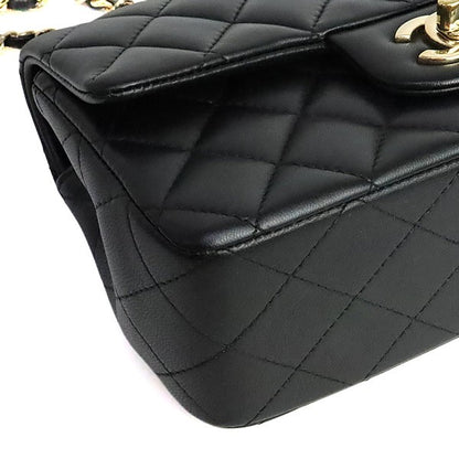 CHANEL Matelasse Mini Top Lambskin Black Shoulder Bag