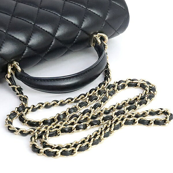 CHANEL Matelasse Mini Top Lambskin Black Shoulder Bag