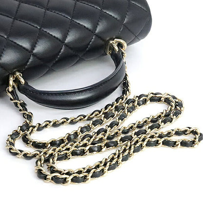 CHANEL Matelasse Mini Top Lambskin Black Shoulder Bag