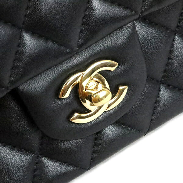 CHANEL Matelasse Mini Top Lambskin Black Shoulder Bag