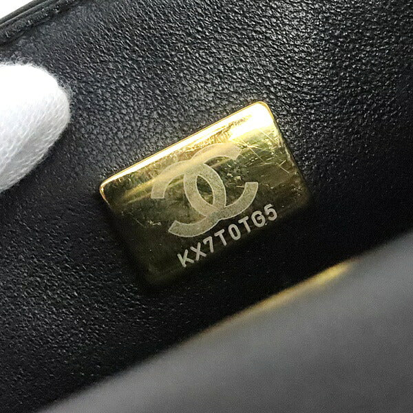 CHANEL Matelasse Mini Top Lambskin Black Shoulder Bag