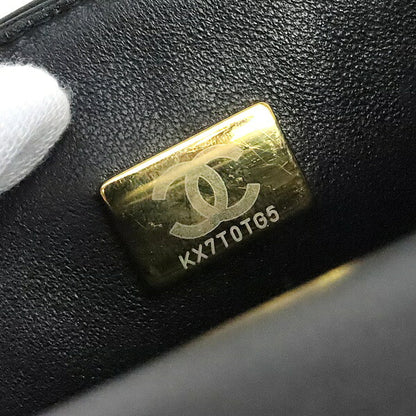 CHANEL Matelasse Mini Top Lambskin Black Shoulder Bag