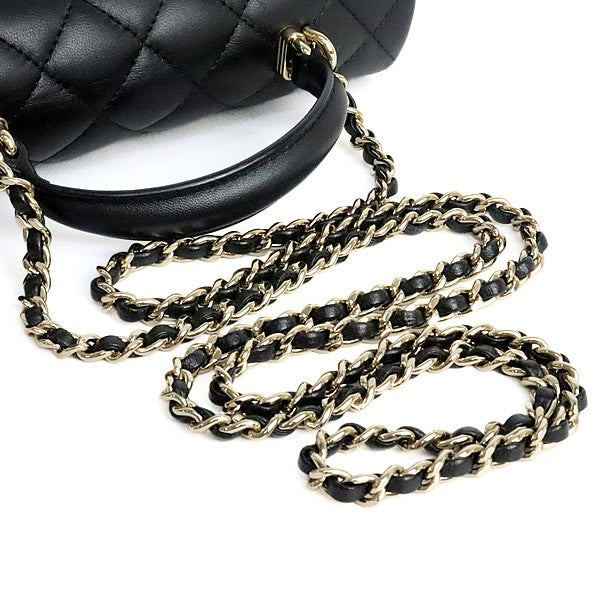 CHANEL Matelasse Mini Top Handle Bag Black