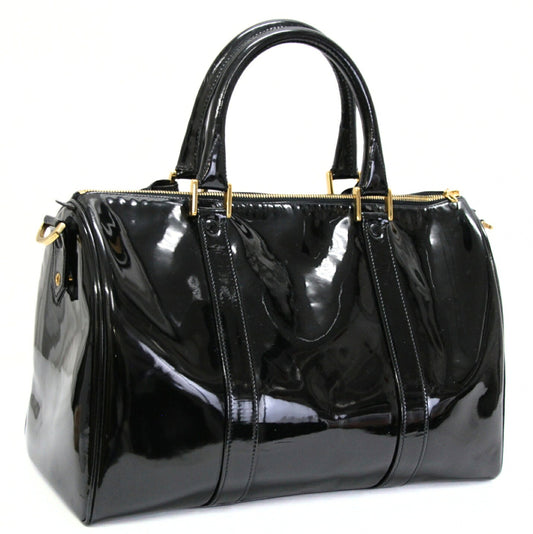 CHANEL Coco Mark 2-Way Patent Bag Black