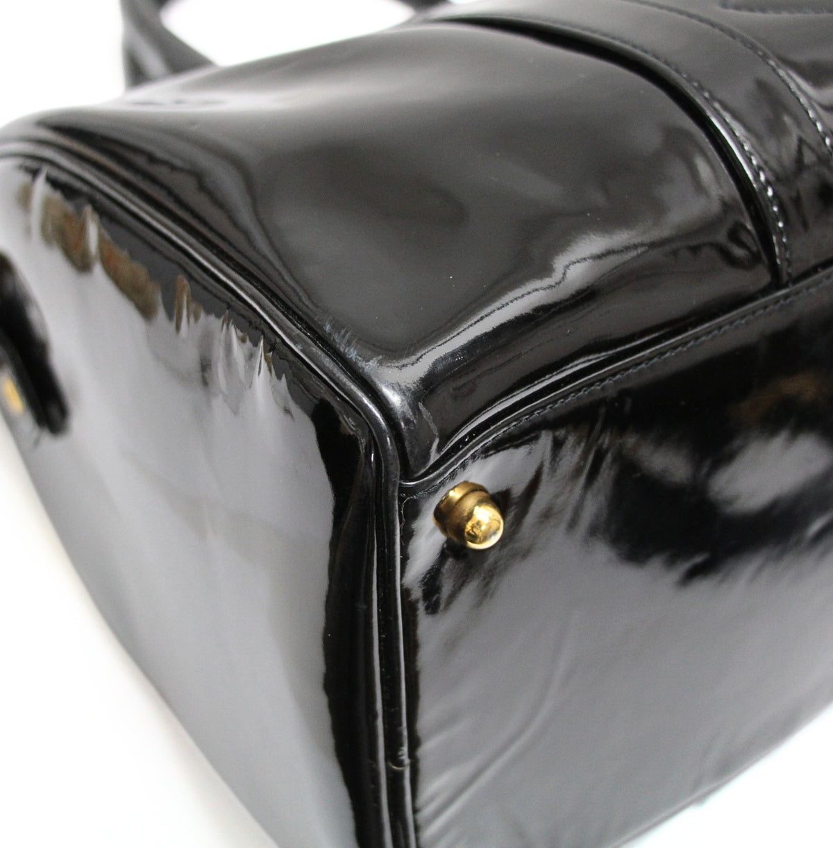 CHANEL Coco Mark 2-Way Patent Bag Black