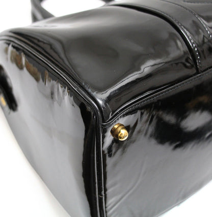 CHANEL Coco Mark 2-Way Patent Bag Black