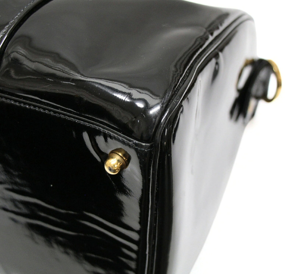CHANEL Coco Mark 2-Way Patent Bag Black