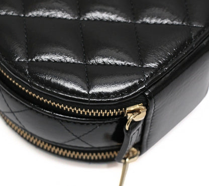 CHANEL Matelasse Round Chain Bag Black