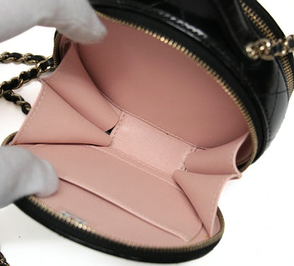 CHANEL Matelasse Round Chain Bag Black