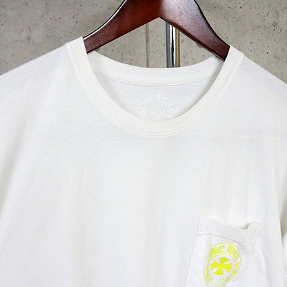 CHROME HEARTS Old English Logo T-Shirt White/Yellow Size XL