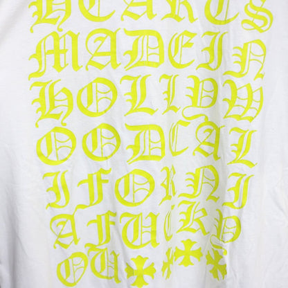 CHROME HEARTS Old English Logo T-Shirt White/Yellow Size XL