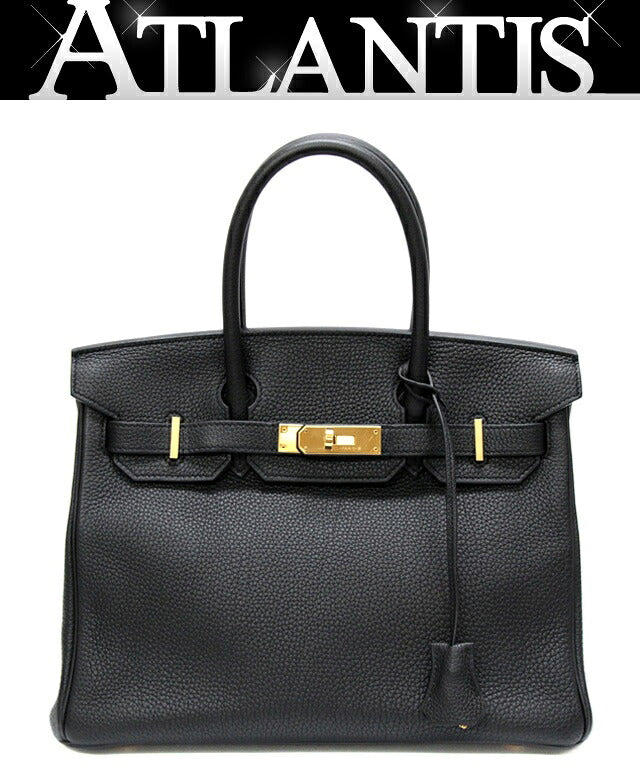 HERMES Birkin 30 Togo Leather Bag Black