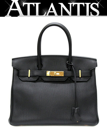 HERMES Birkin 30 Togo Leather Bag Black