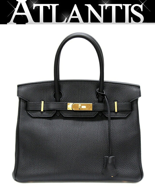 HERMES Birkin 30 Togo Leather Bag Black