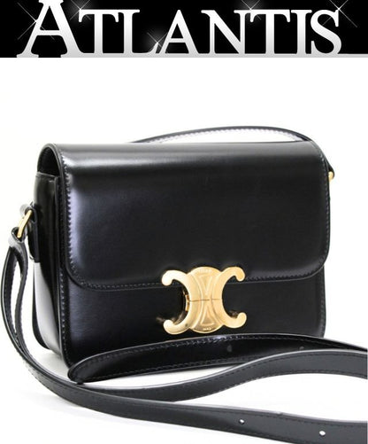 CELINE Teen Triomphe Calfskin Bag Black
