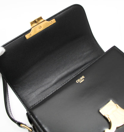 CELINE Teen Triomphe Calfskin Bag Black