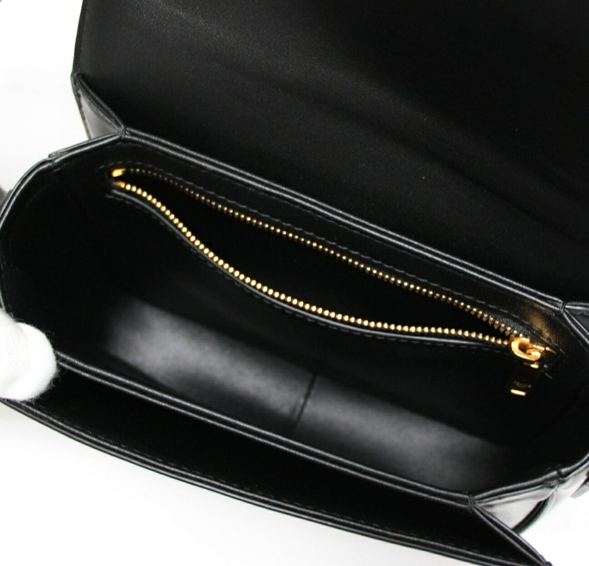 CELINE Teen Triomphe Calfskin Bag Black