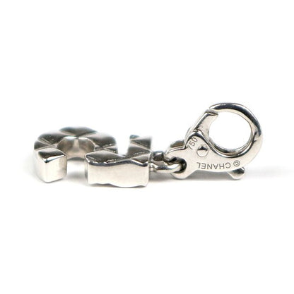 CHANEL No.5 Matelasse Pendant Charm 18K White Gold