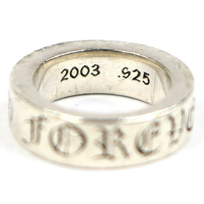 CHROME HEARTS 6mm "FOREVER" Spacer Silver SV925 Ring Size JP 7