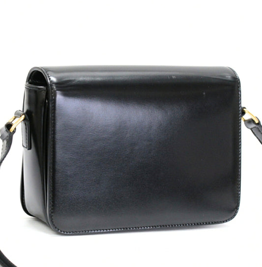 CELINE Teen Triomphe Calf Bag Black