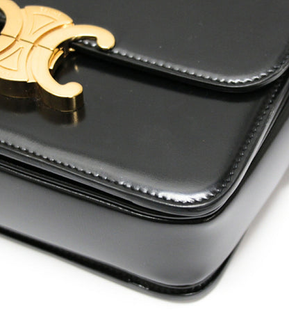 CELINE Teen Triomphe Calf Bag Black