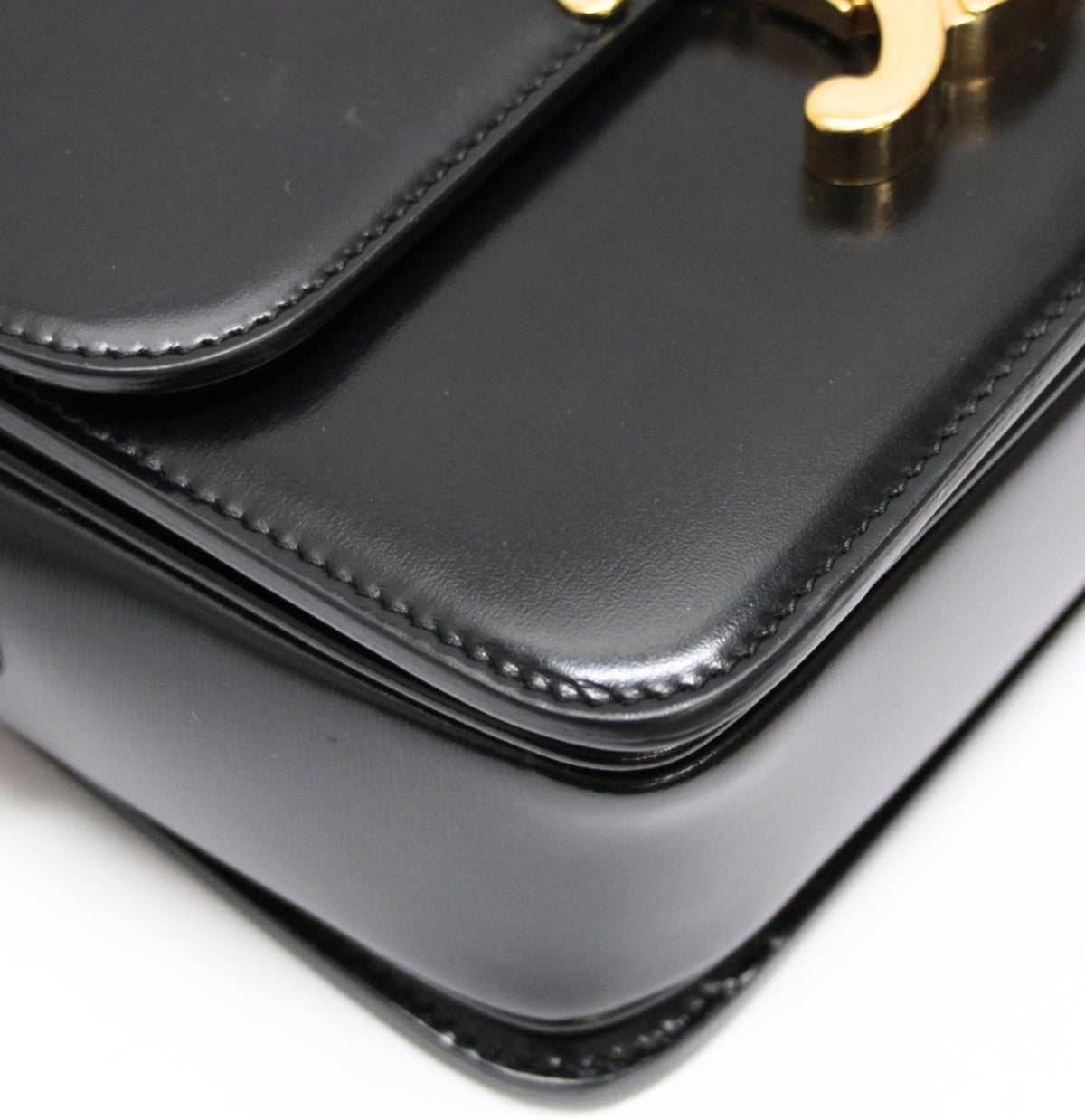 CELINE Teen Triomphe Calf Bag Black