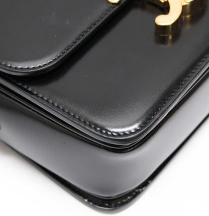 CELINE Teen Triomphe Calf Bag Black