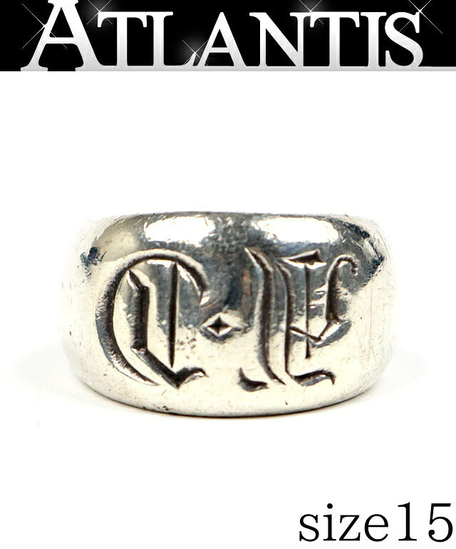 CHROME HEARTS Seal Stamp Ring Silver SV925 Size JP 15