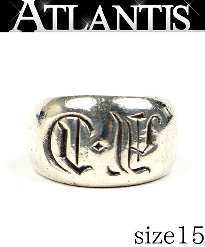 CHROME HEARTS Seal Stamp Ring Silver SV925 Size JP 15