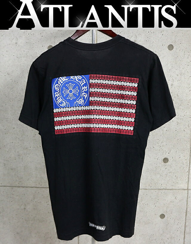 CHROME HEARTS American Flag Print T-Shirt Black Size M