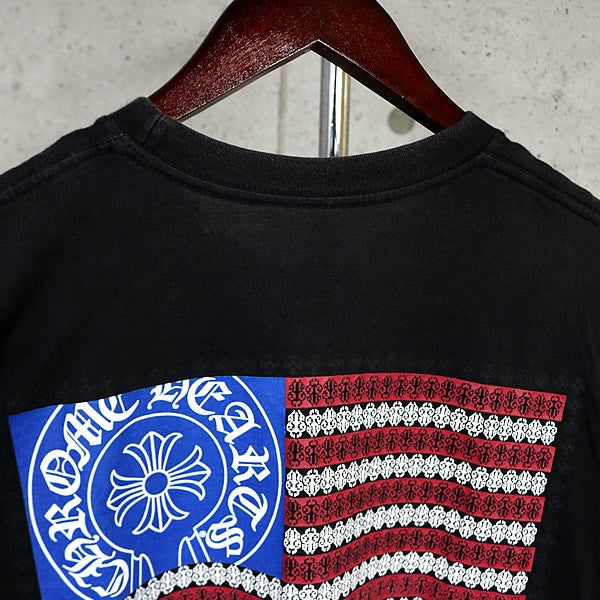 CHROME HEARTS American Flag Print T-Shirt Black Size M