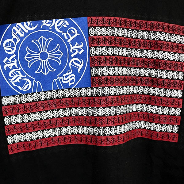 CHROME HEARTS American Flag Print T-Shirt Black Size M