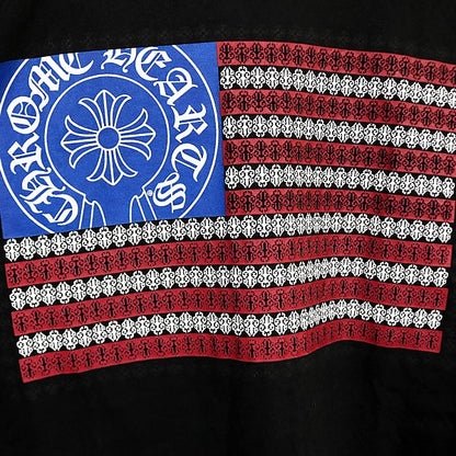 CHROME HEARTS American Flag Print T-Shirt Black Size M
