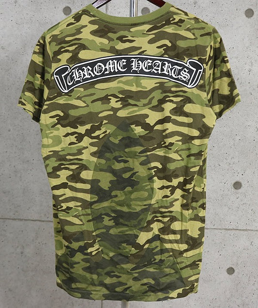 CHROME HEARTS Old Flare Knee T-Shirt Camouflage Size L