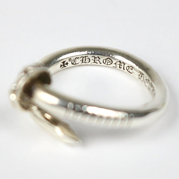 CHROME HEARTS Cross Ball Nail Ring Silver Size JP 14