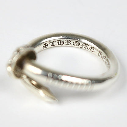 CHROME HEARTS Cross Ball Nail Ring Silver Size JP 14
