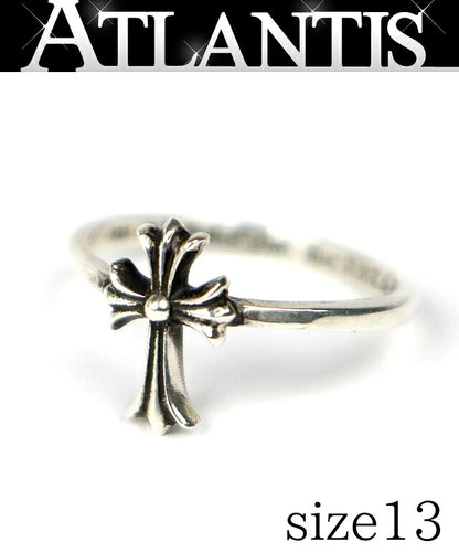CHROME HEARTS Bubblegum CH Cross Silver Ring Size JP 13