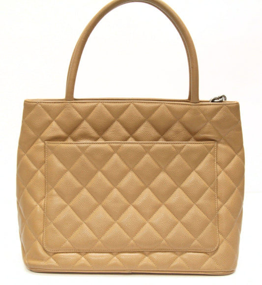 CHANEL Reissue Caviar Skin Tote Bag Beige