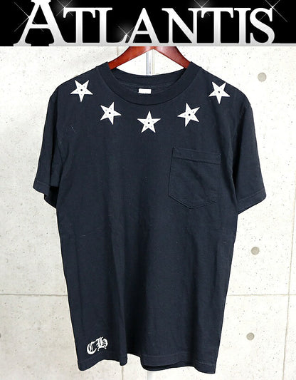 CHROME HEARTS Old 5-Point Star Pocket T-Shirt Black Size M