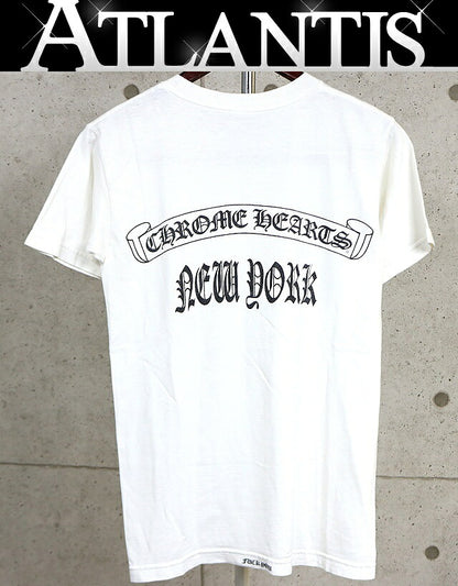 CHROME HEARTS Old NY Cross Scroll Label T-Shirt White Size S