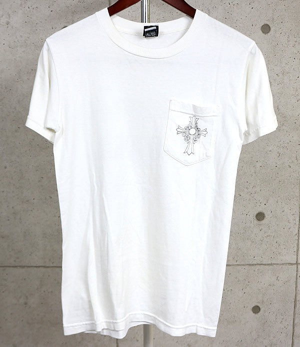 CHROME HEARTS Old NY Cross Scroll Label T-Shirt White Size S